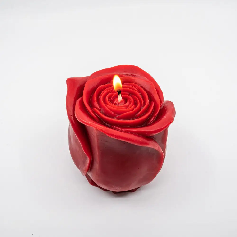 rose beeswax candle large