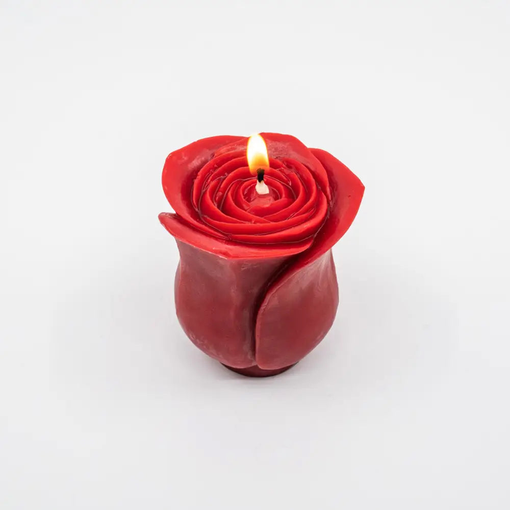 rose beeswax candle small