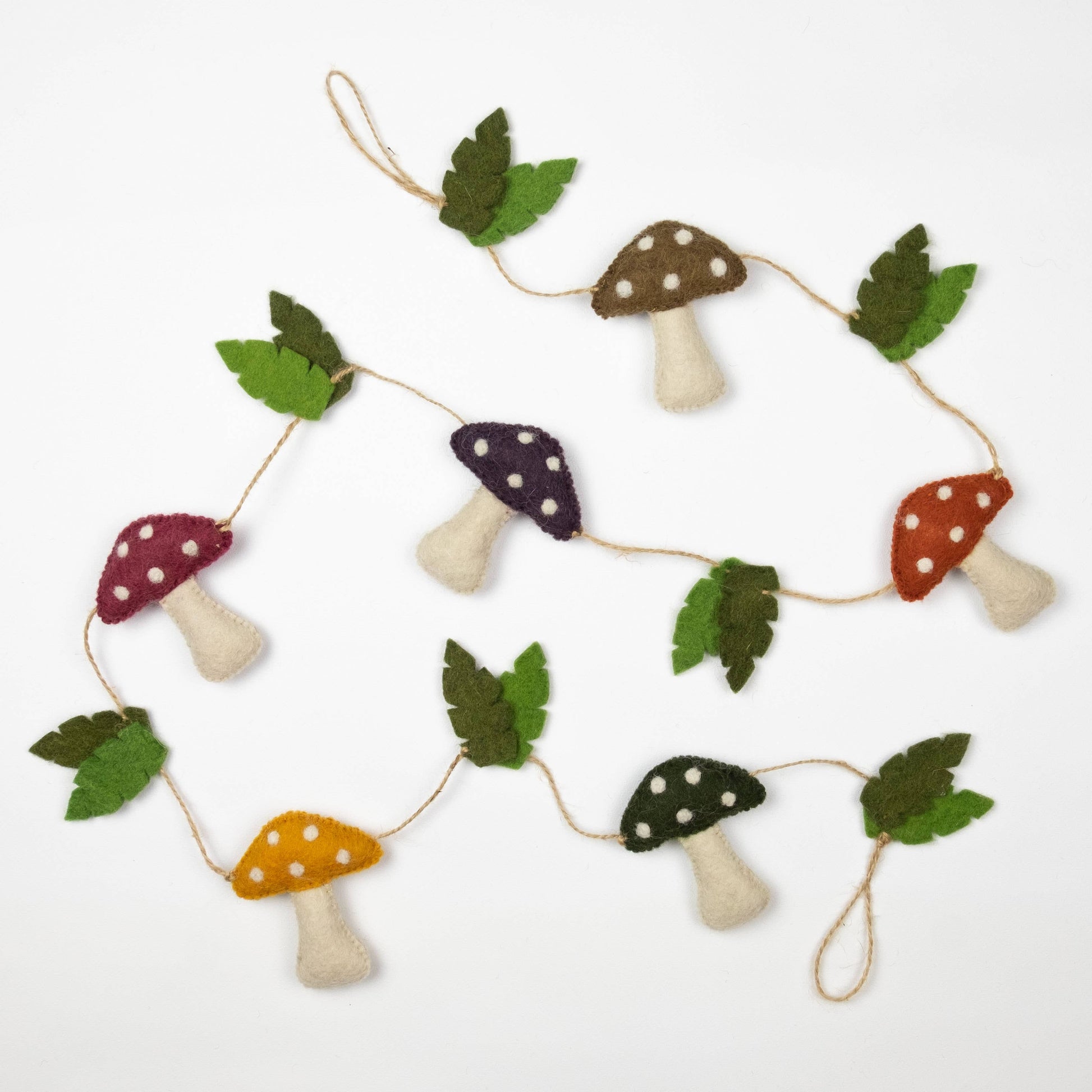 Multicolor mushroom garland