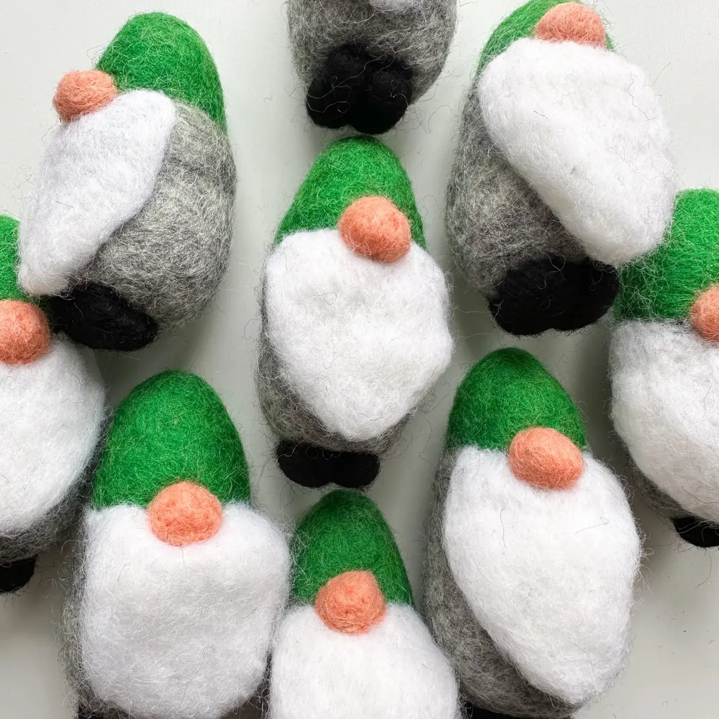 felt gnomes with green hats