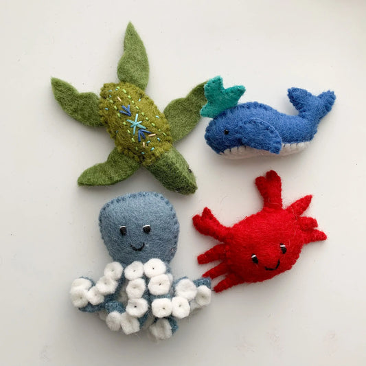 set of four felt ocean friends