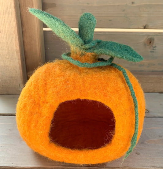 Felt pumpkin cottage