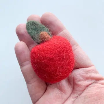 mini red felt apple