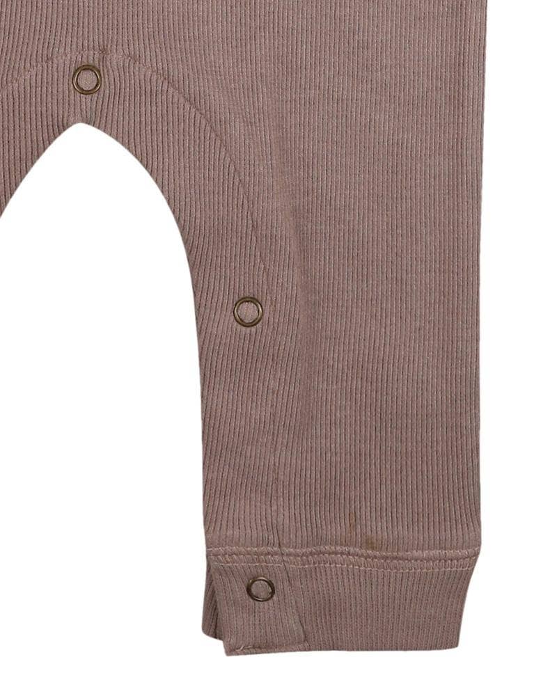 Leg snaps detail for stone ribbed playsuit