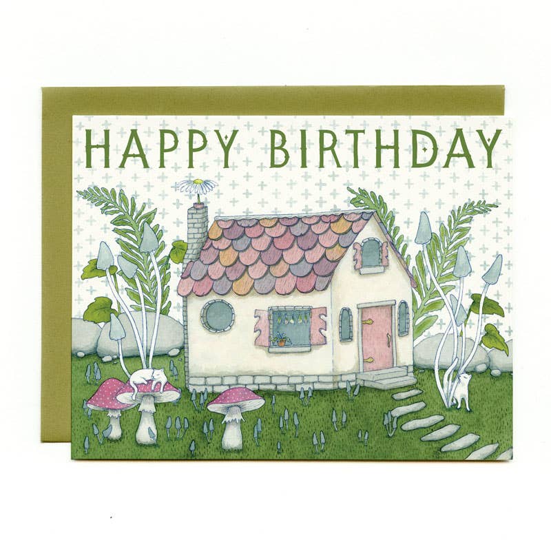 Tiny Cottage Birthday card