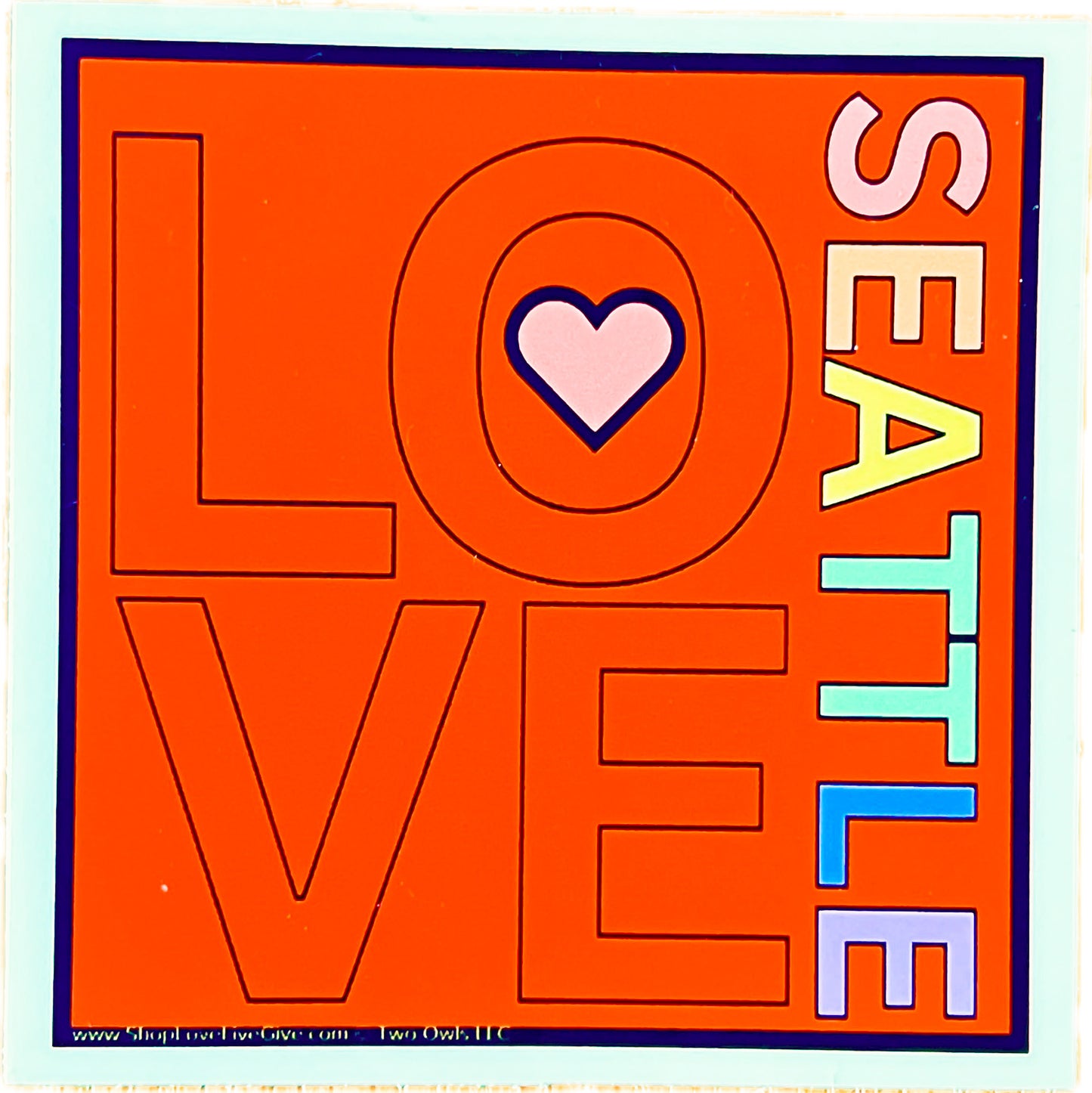 red square Seattle love sticker