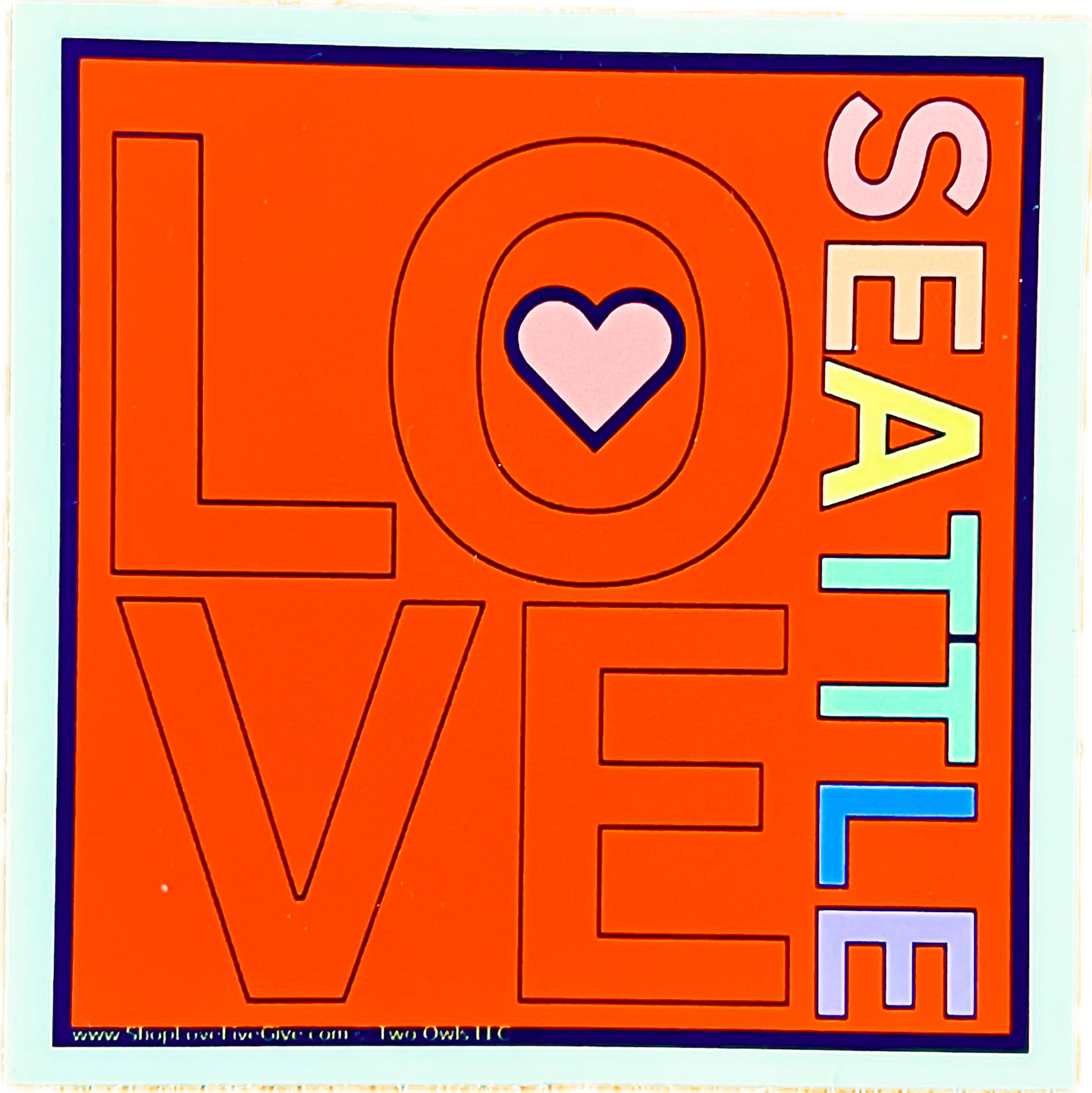 red square Seattle love sticker