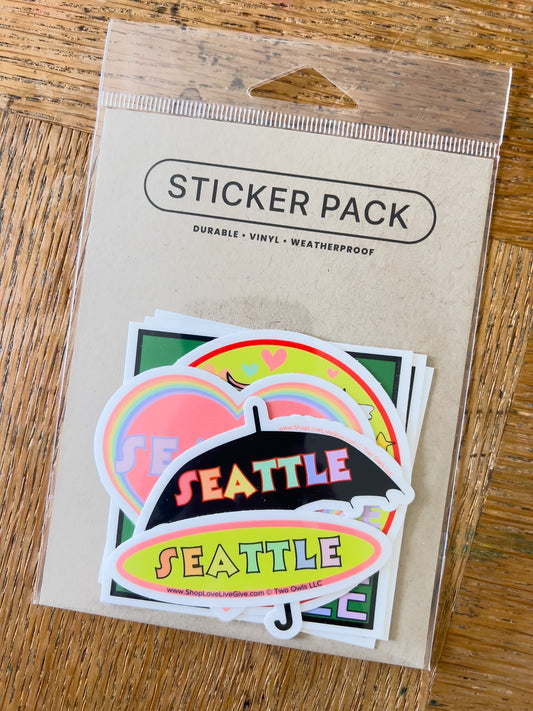 assorted seattle sticker pack