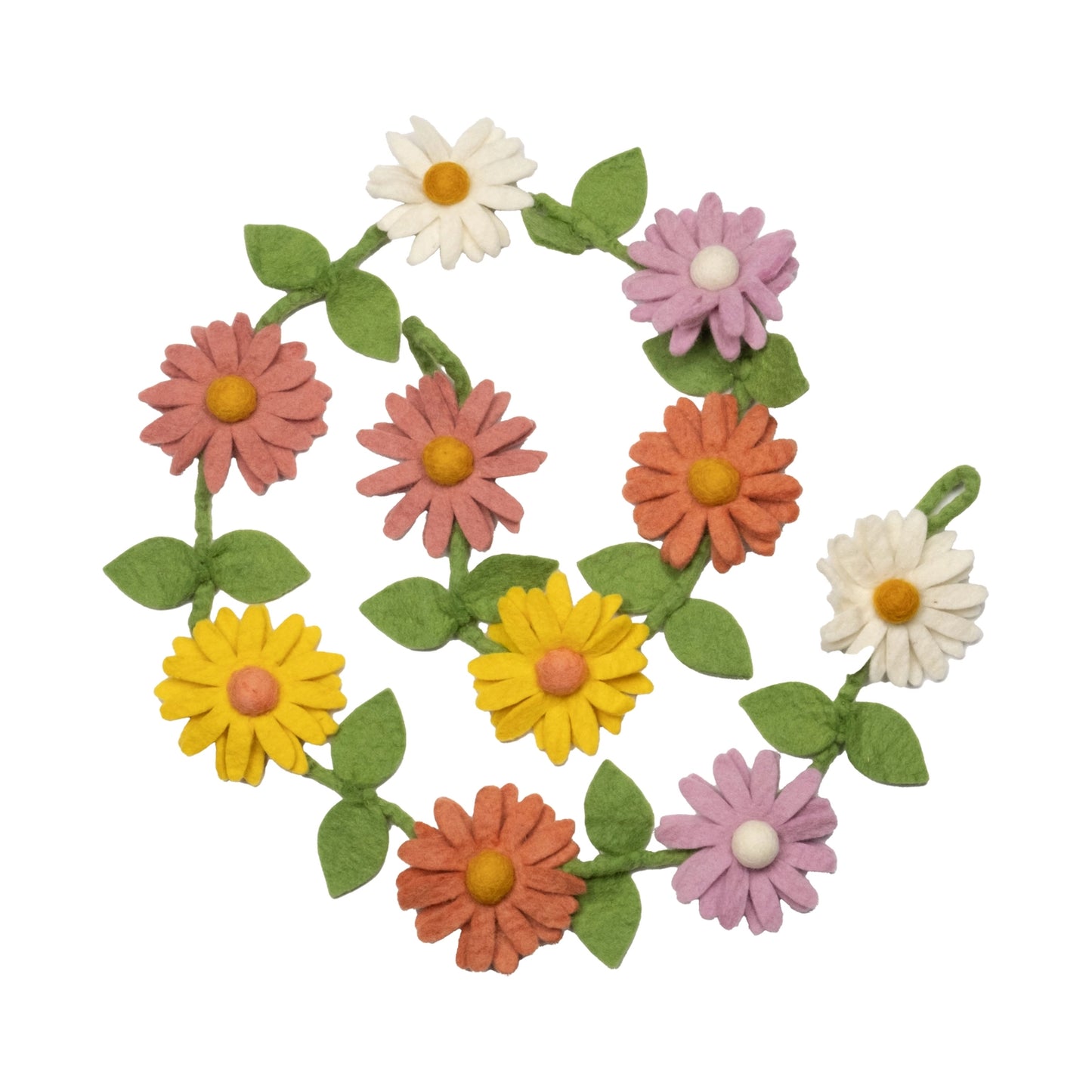 Pastel daisy felt flower garland