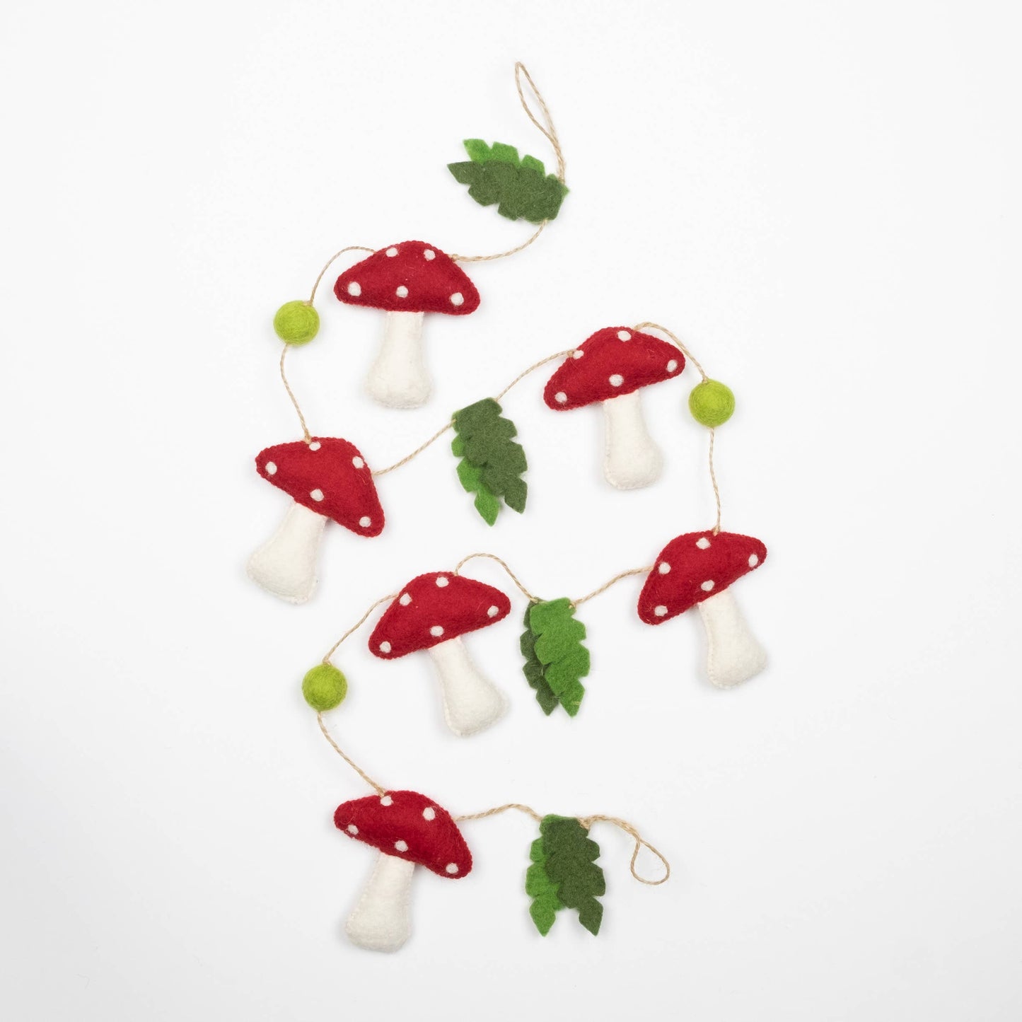 red spotted mushroom garland