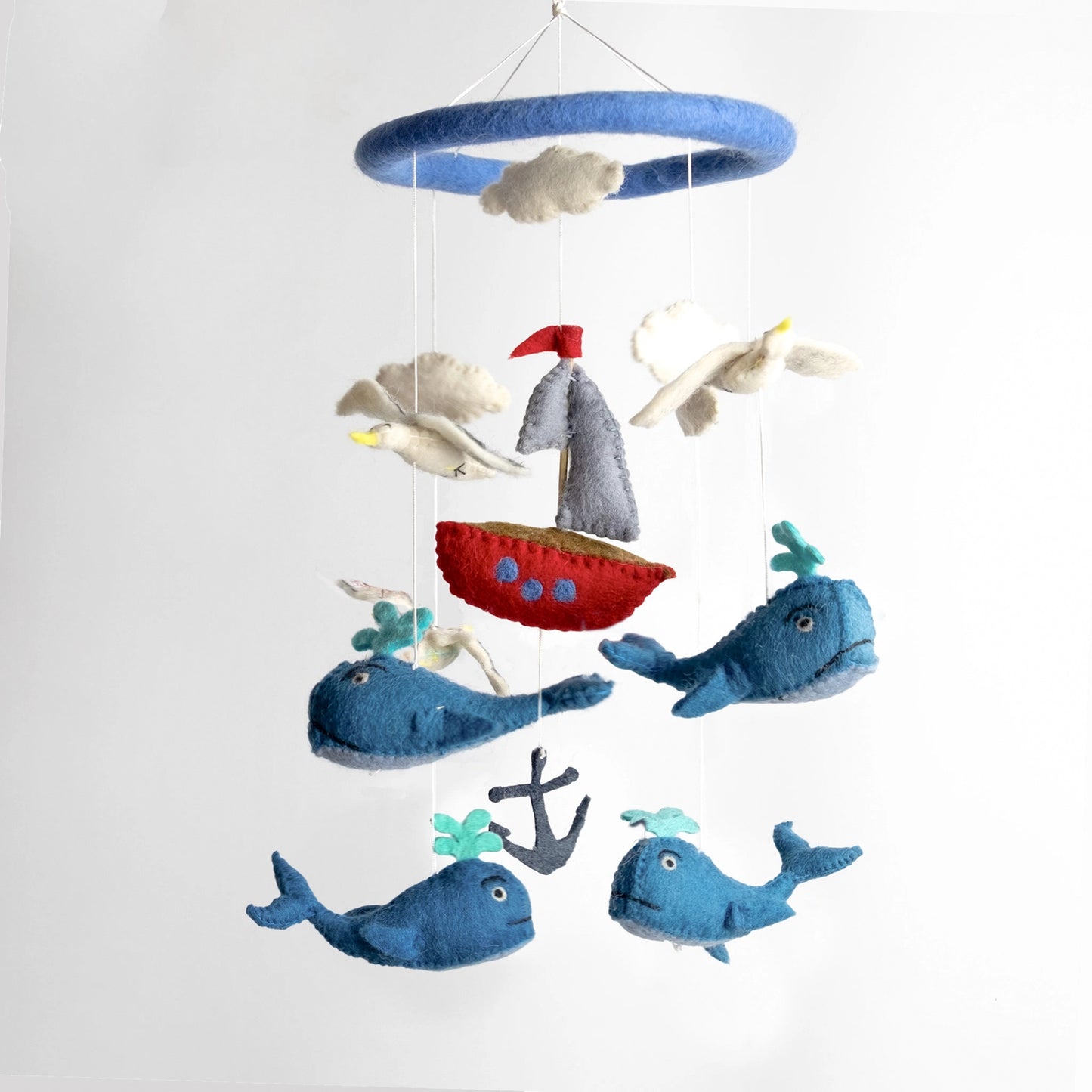 whales and sailboat mobile