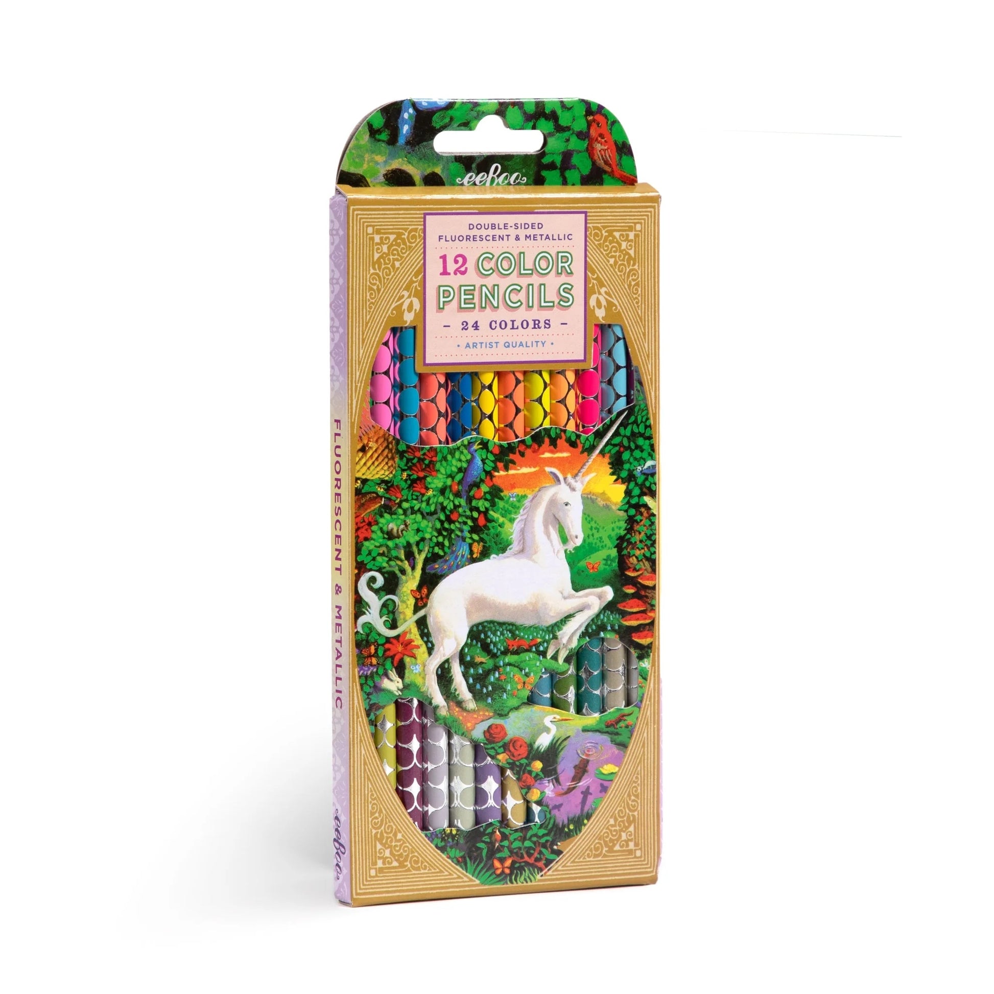 unicorn double-sided pencil set box