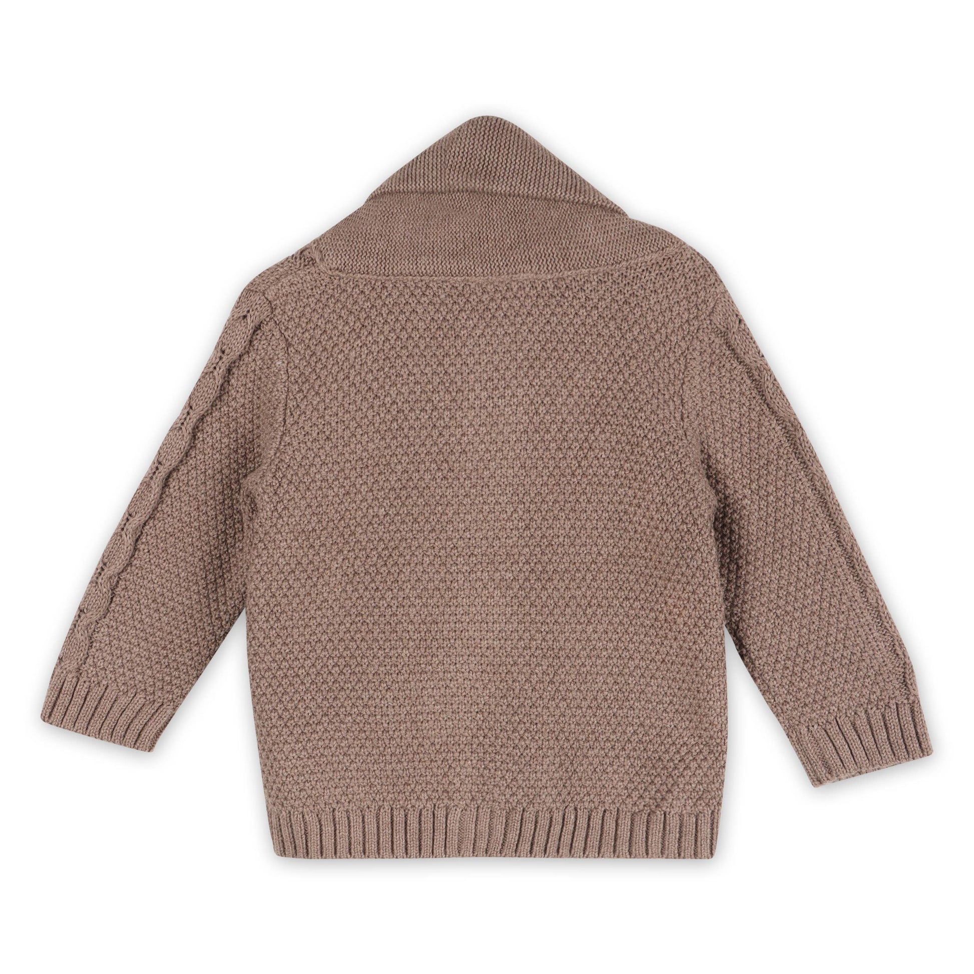 Brown knitted cardigan on a white background