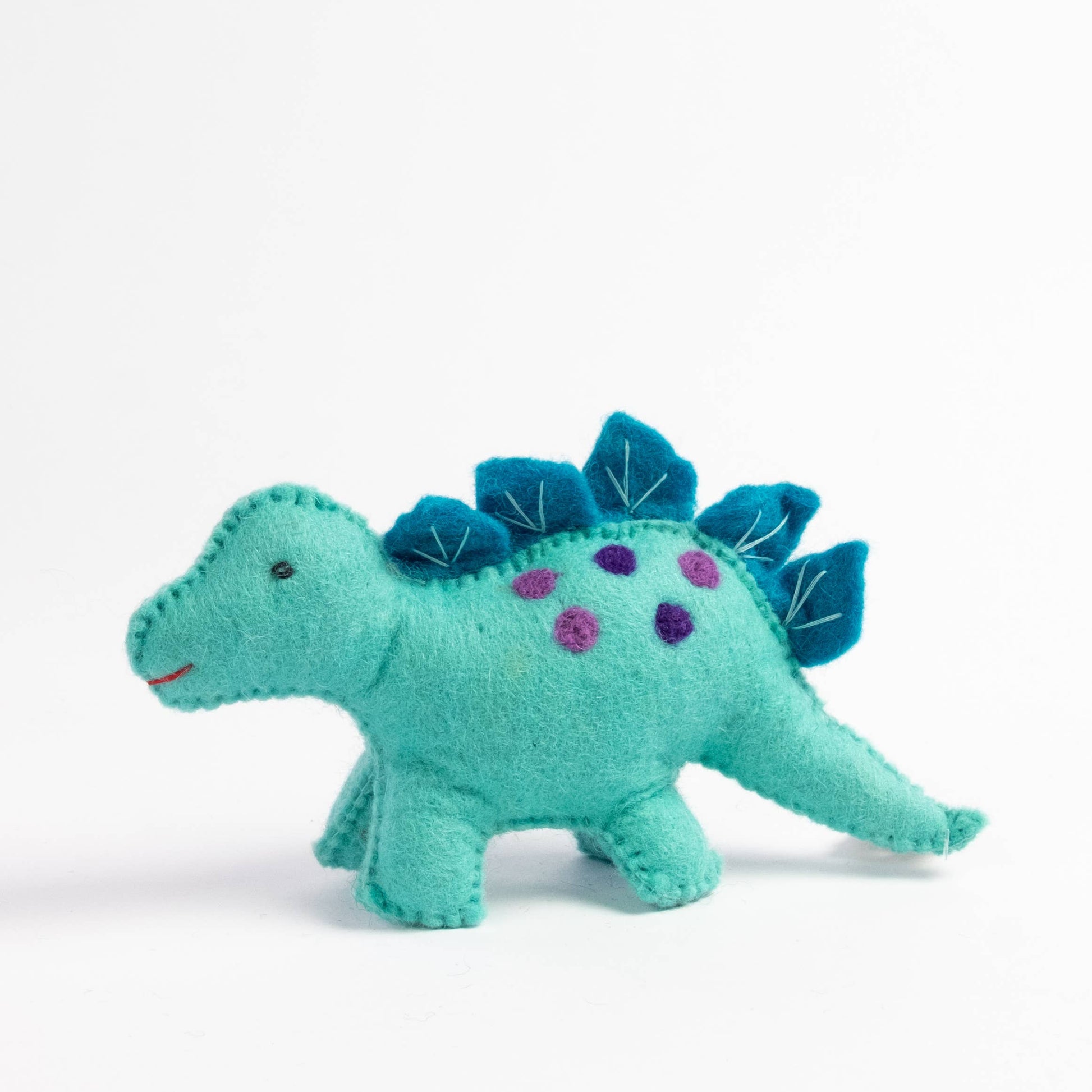 blue felt baby dinosaur