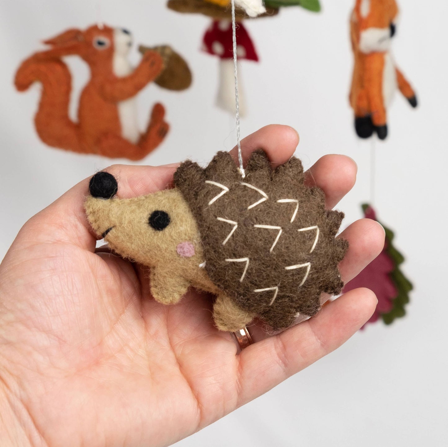 hedgehog detail for forest creatures mobile