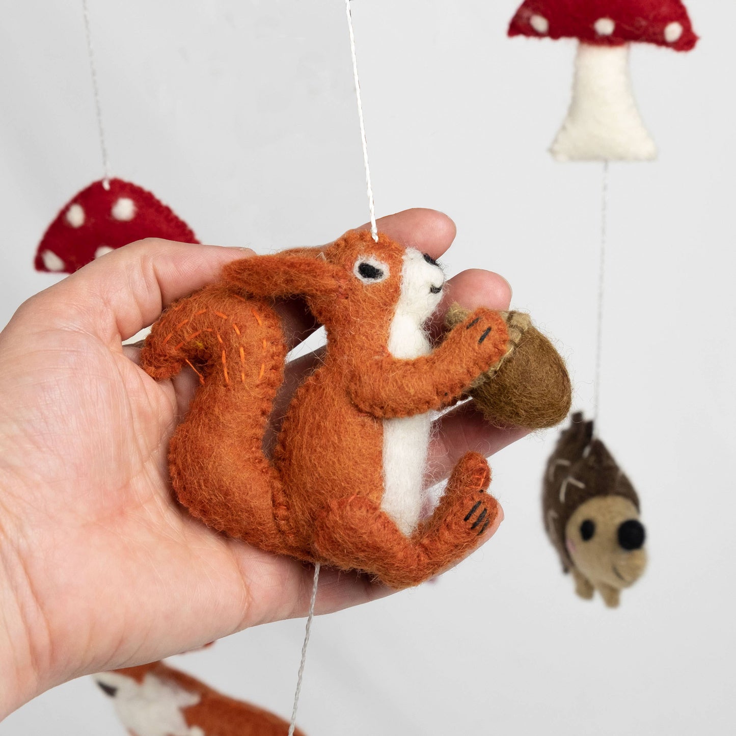 squirrel detail for forest creatures mobile