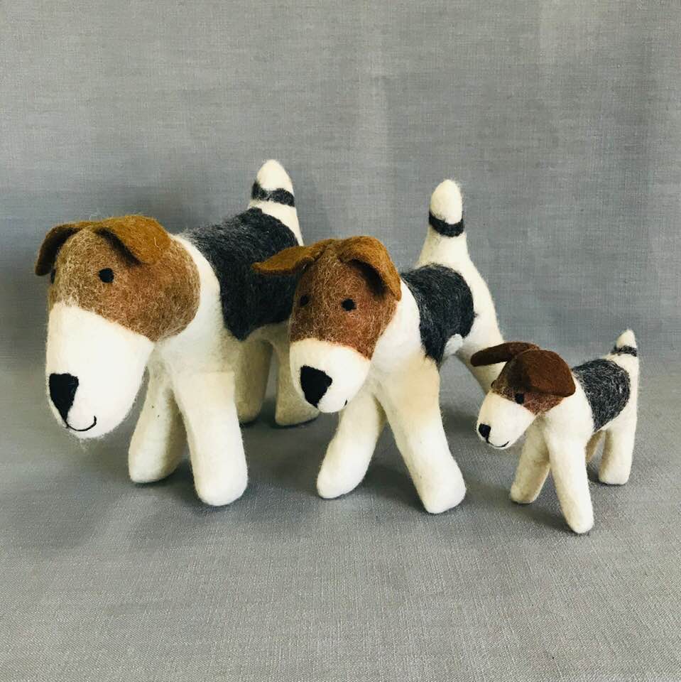 wool felt dogs in assorted sizes