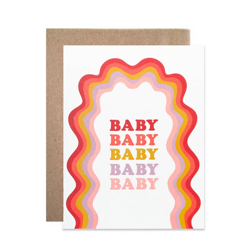 Baby Rainbow Squiggle Greeting Card