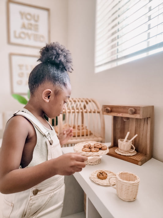 Child Playing with Poppie Coffee and Cake Set