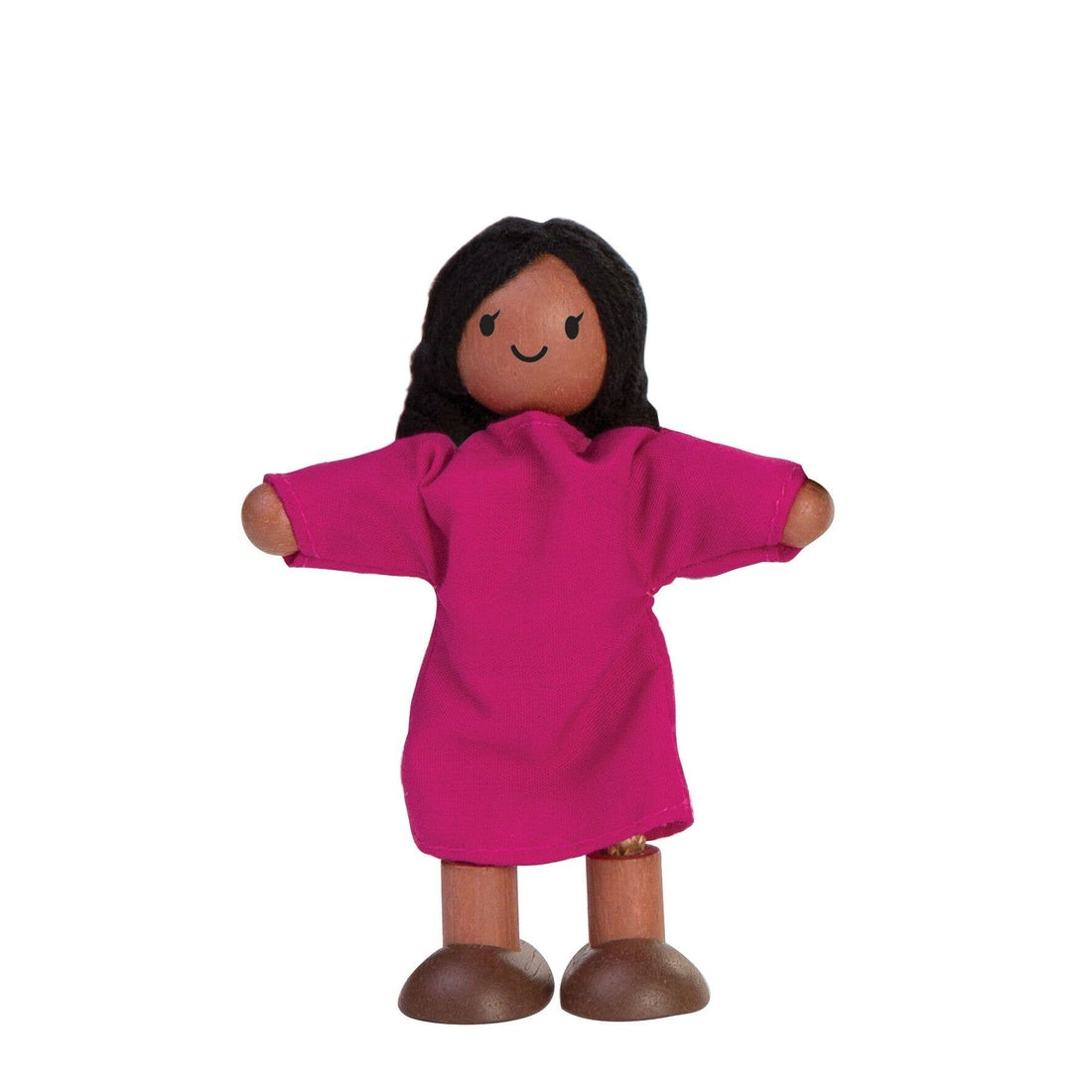 plan toys doll in a pink dress