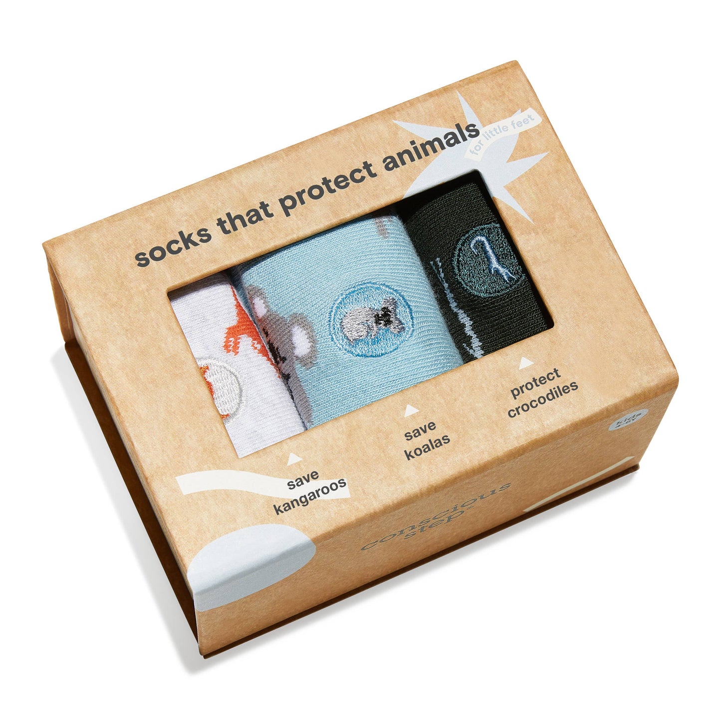 Boxed Set Kids Socks that Protect Animals