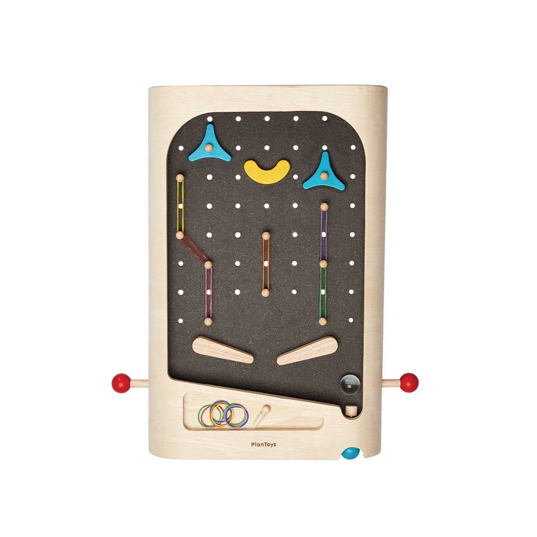 Child Playing Pinball Set by Plan Toys