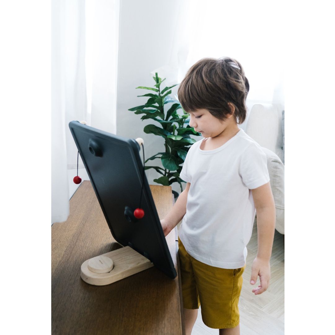 Kids Playing with A PlanToys Wall Ball Game