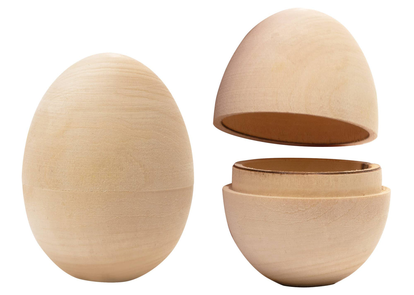 Handmade  hollow Wooden Eggs that open