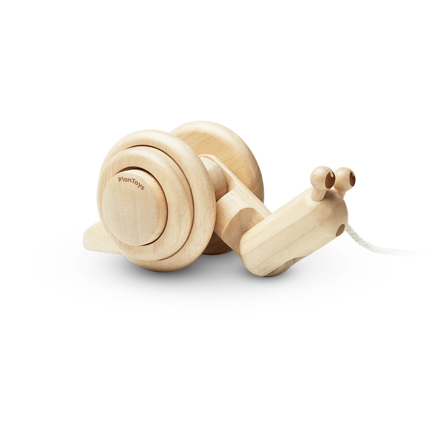 natural Pull-Along Snail Classic Pull Toy by Plan Toys