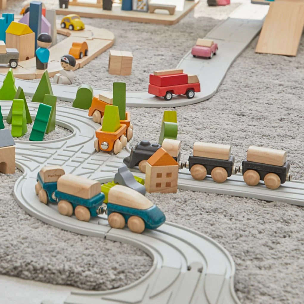 Hybrid Train Wooden train set by Plan Toys
