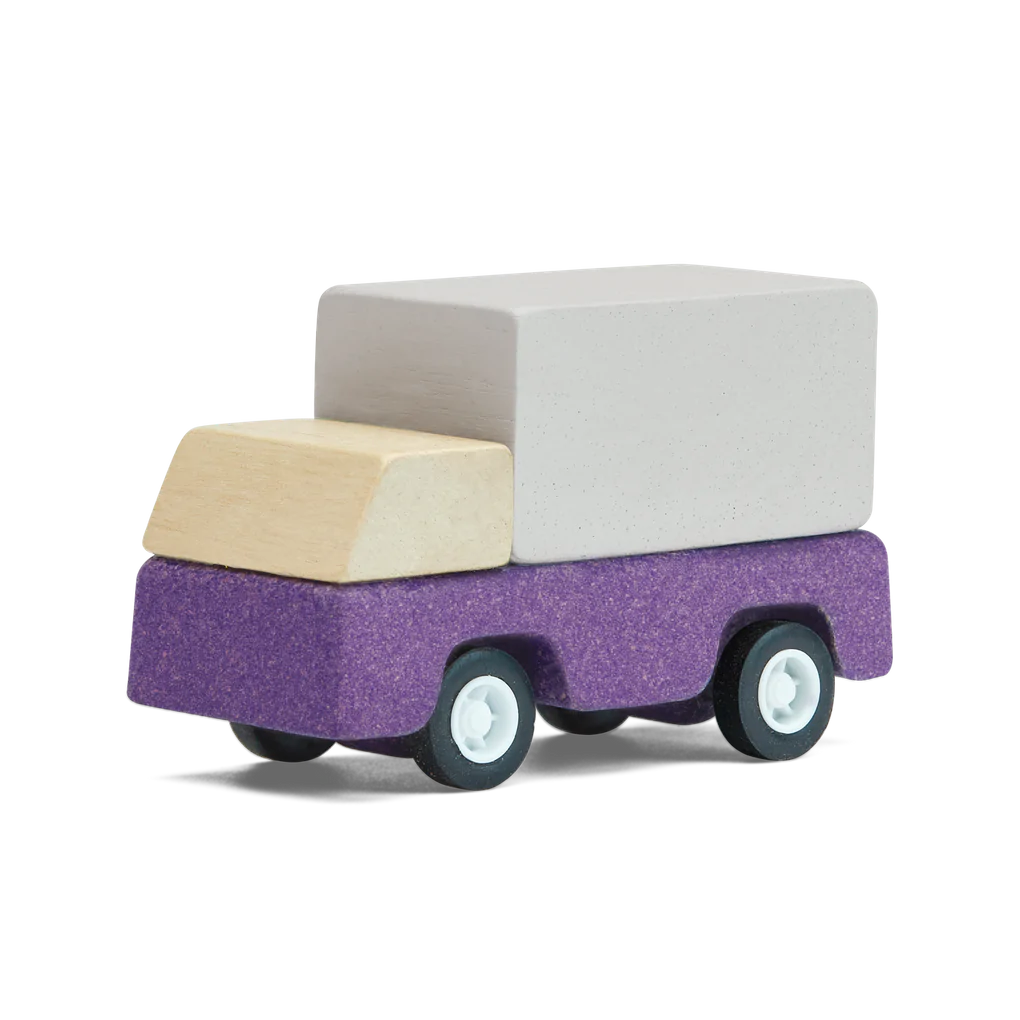 Purple delivery truck