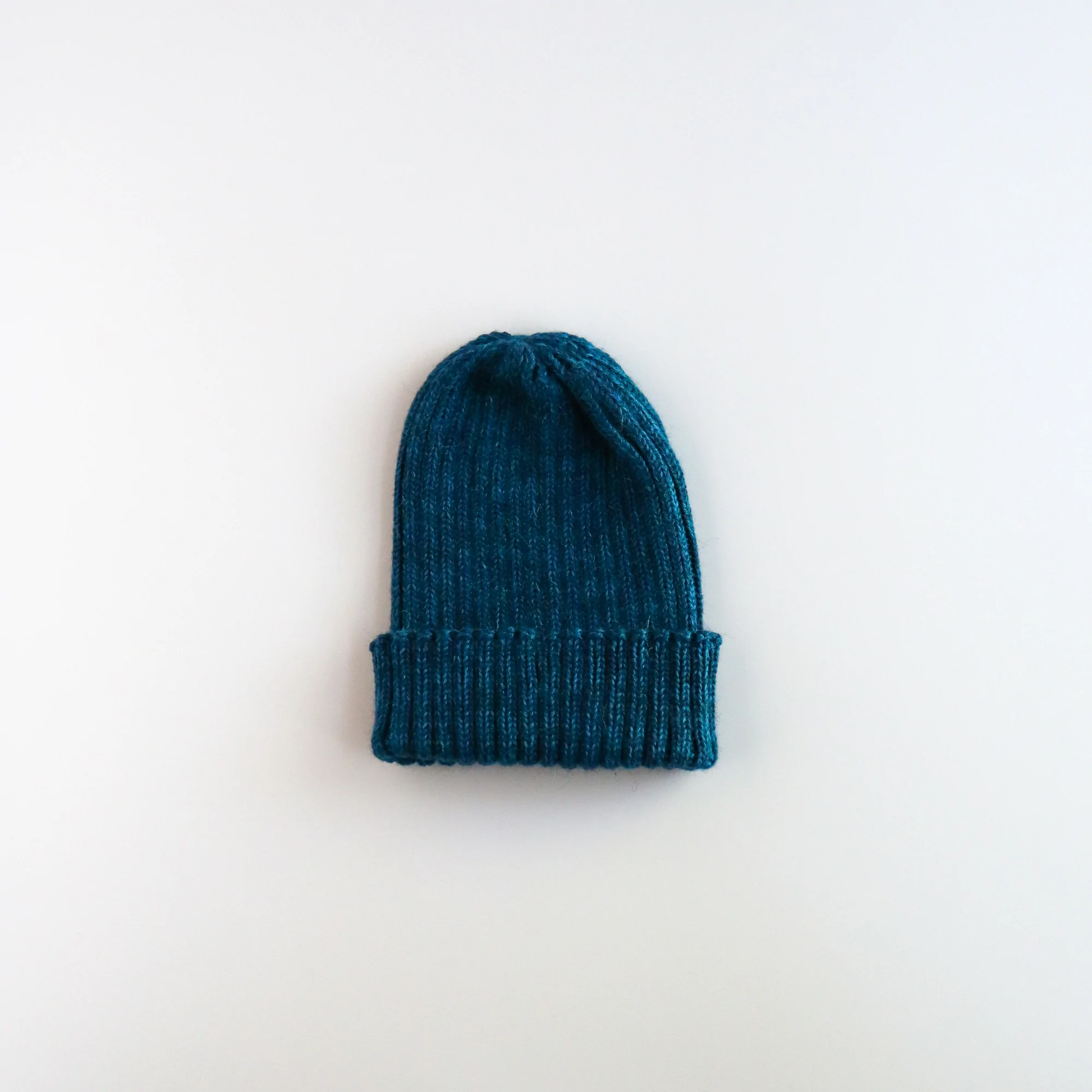 Wool Knit Cascade Hat in Aqua