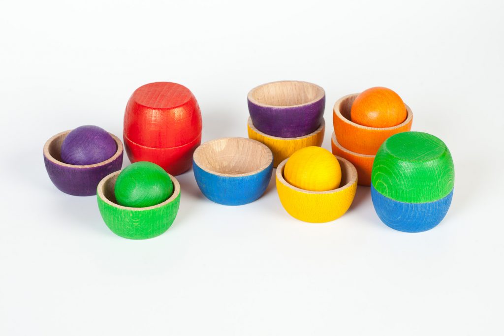 Rainbow Wood Bowls and Balls by Grapat
