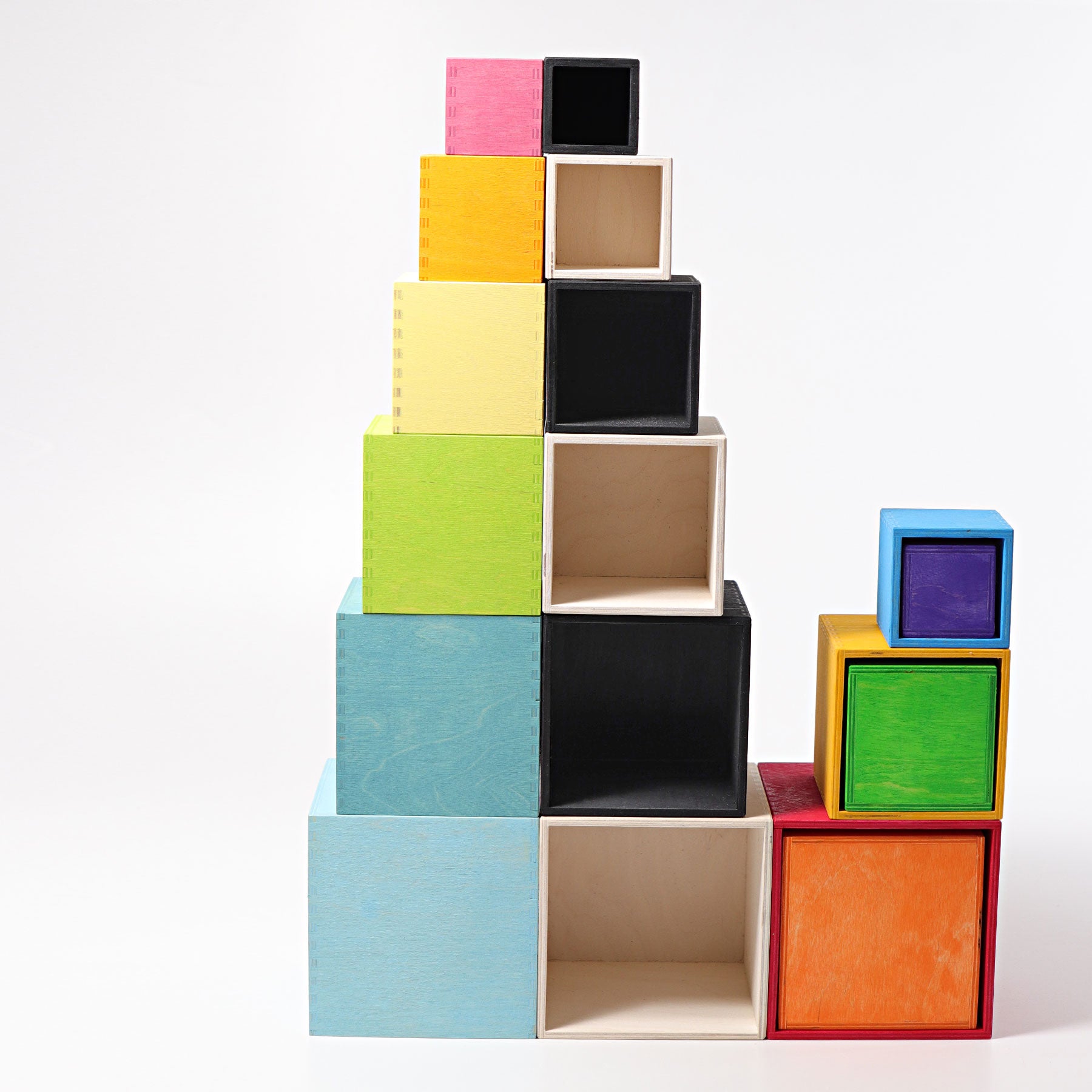 Wooden Rainbow Nesting Boxes