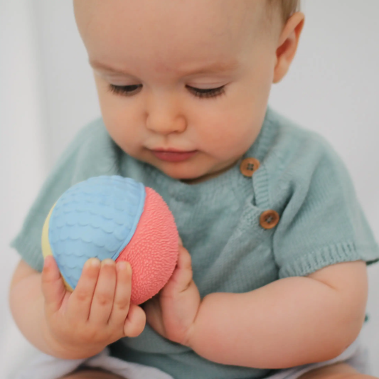 Color Wheel Natural Rubber Ball with Squeaker in Pastel