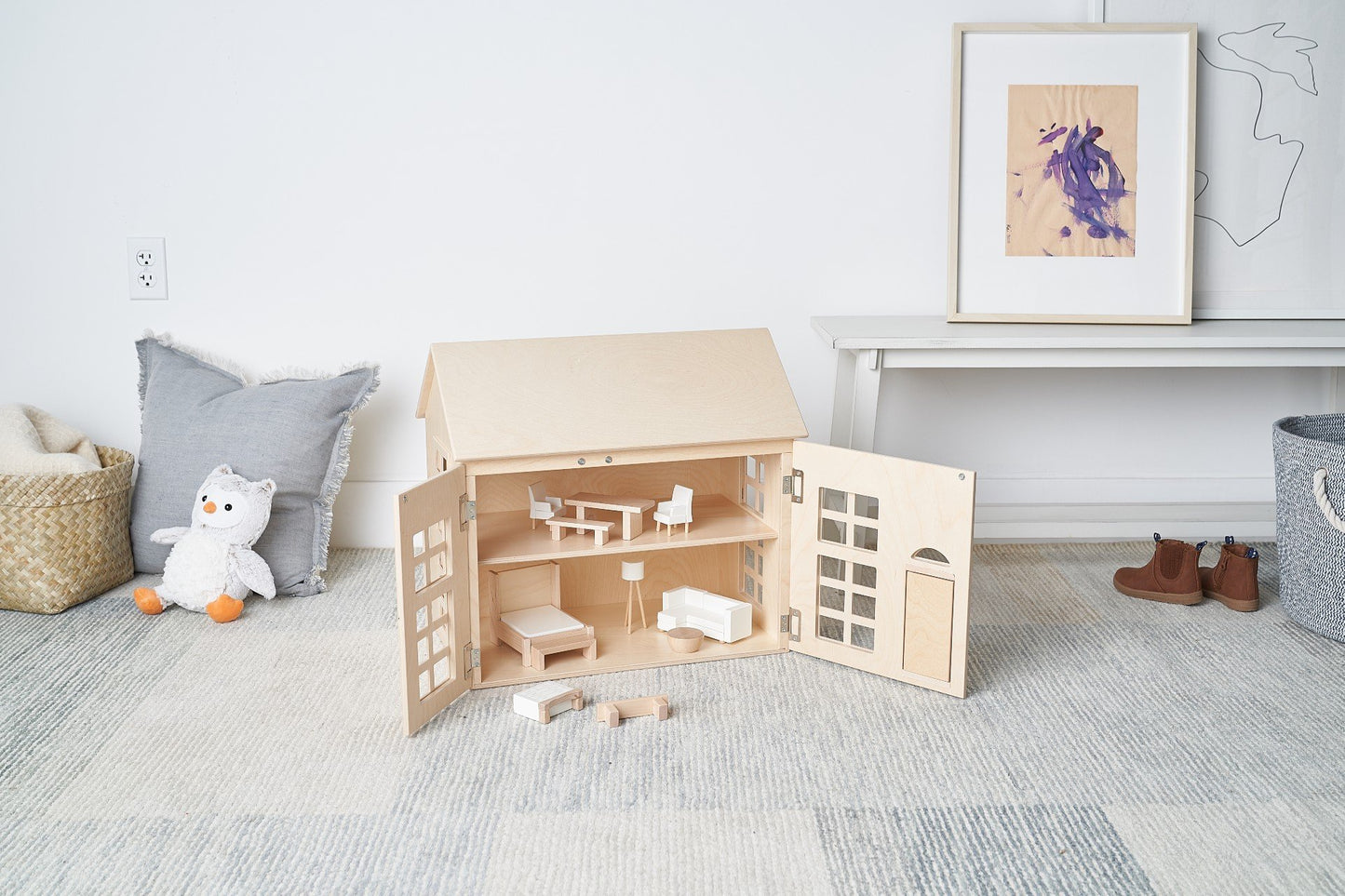 Hudson dollhouse by Milton and Goose open in playroom