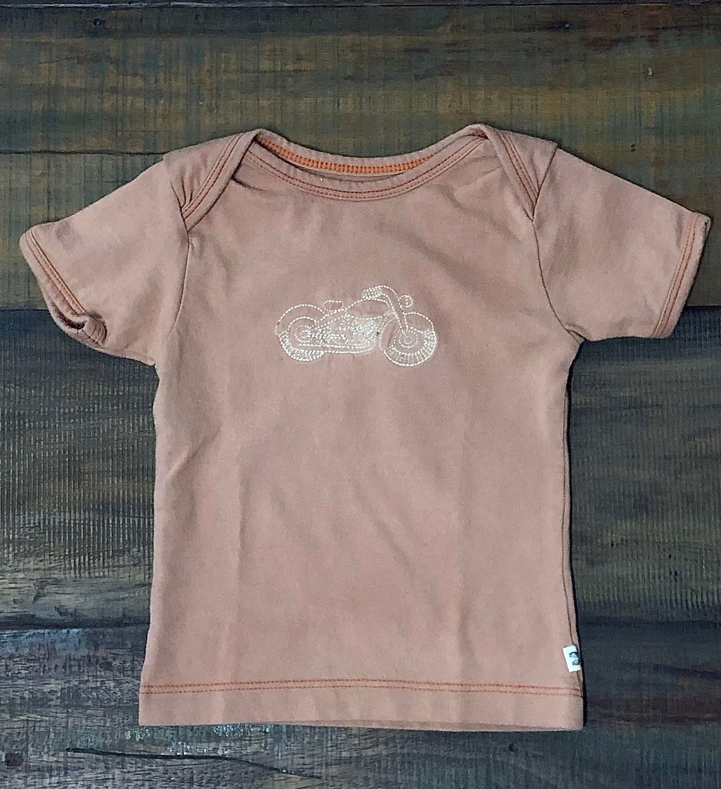 Naturally Dyed Motorcycle Short Sleeve Baby Tee