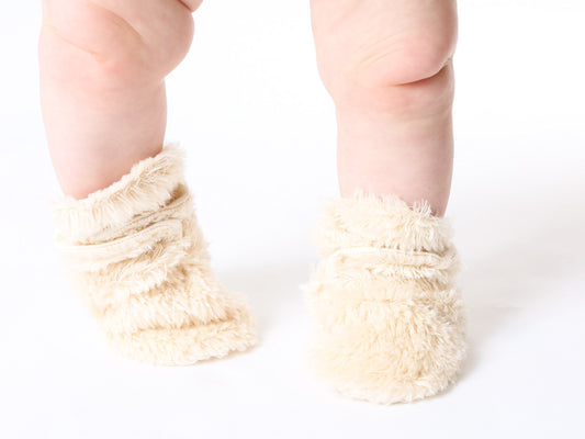 Baby feet with Under the Nile - Shaggy Sherpa Booties