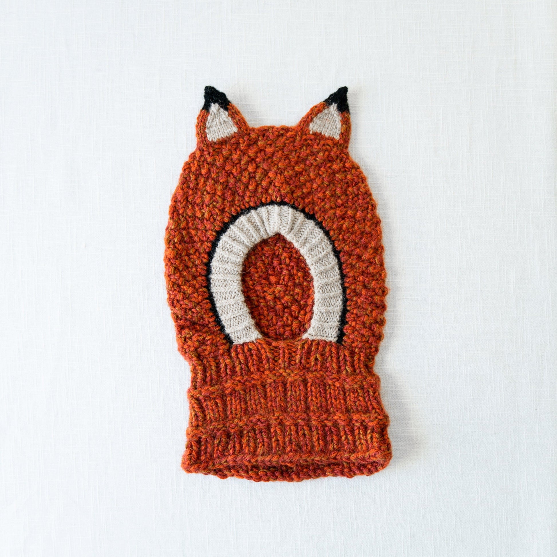 Fox kids animal hood flat lay