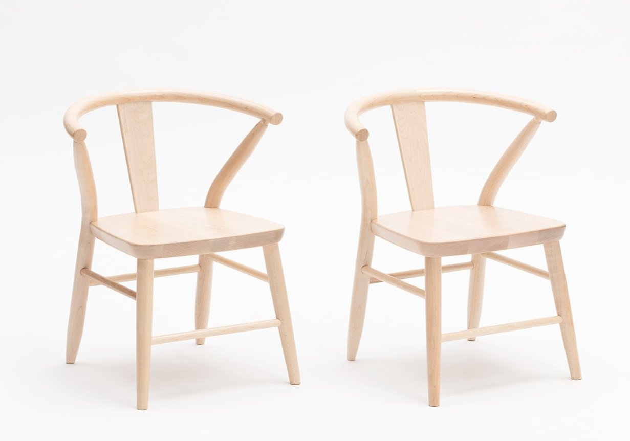 Natural crescent chairs by Milton and Goose