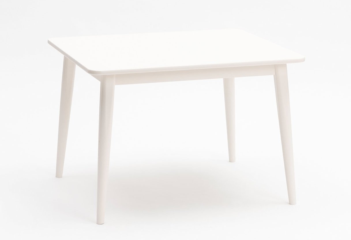 White crescent table by Milton and Goose