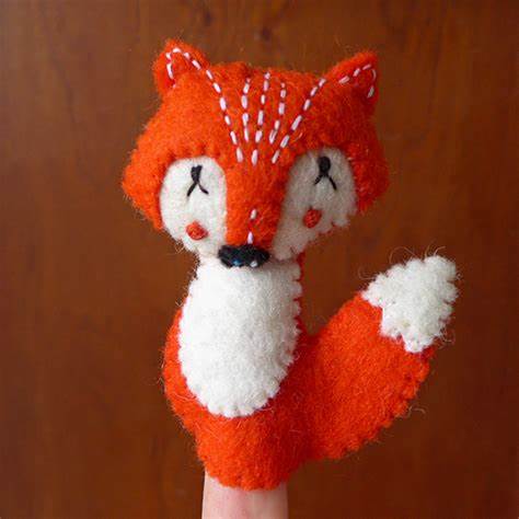 wool fox finger puppet