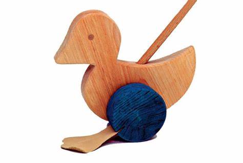 Classic wooden duck push toy