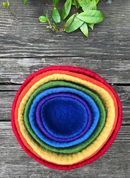 Rainbow Felt Bowls Set