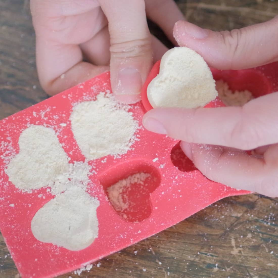 Making Heart Bath Bombs