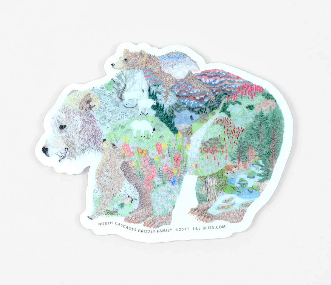 Jill Bliss Vinyl Bear Sticker