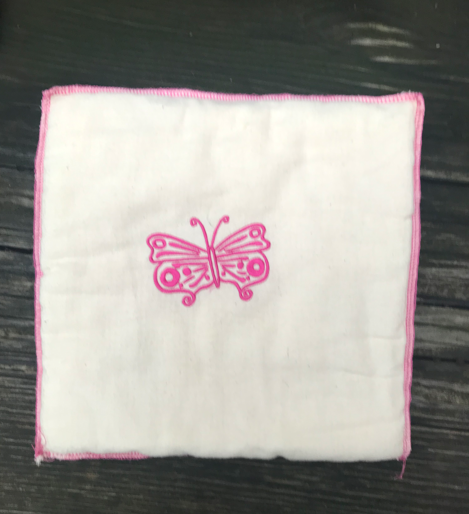 embroidered pillow butterfly
