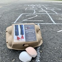 Hop Scotch Egg Shaped Chalk on sidewalk