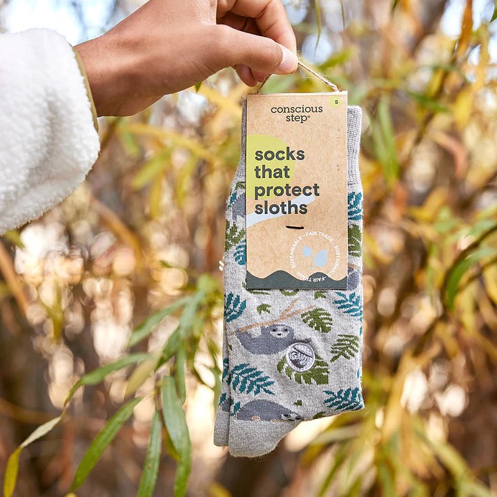 Socks that protect sloths packed