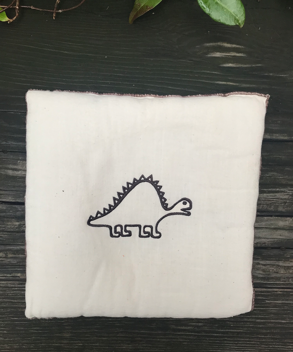 embroidered pillow dinosaur